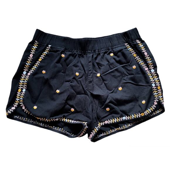 Madewell Pants - Madewell Black Embroidered Women Shorts small